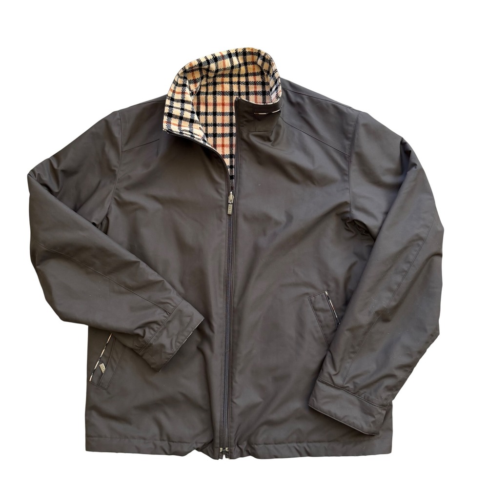 Daks London Golf Reversible Jacket Men's 52 US L Brown House Check Made in Japan